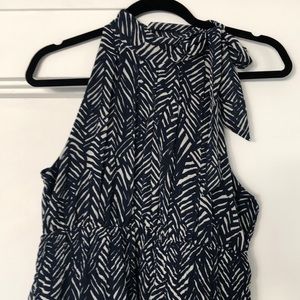 Blue and white dress